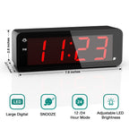 Kwanwa Alarm Clock, Large Display 1.8'' Led Numbers, Adjustable Led Brightness, Battery Operated, 12/24Hr, Snooze, Clearly Visib