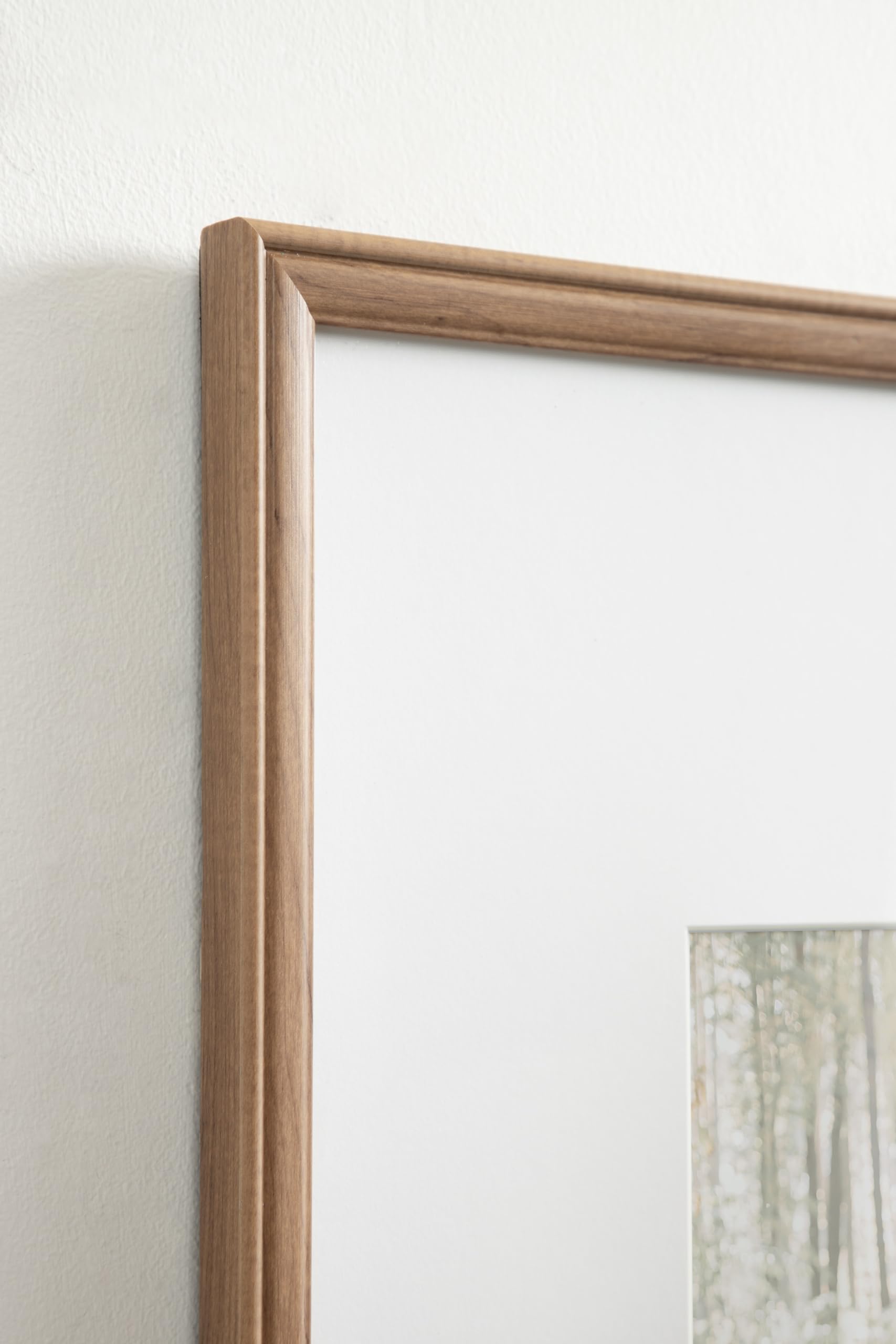 Kate And Laurel Adlynn Rectangle Picture Frame Set Of 3, 16 X 20 Matted To 8 X 10, Brown, Transitional Three-Piece Frame Set For