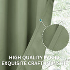 Bgment Olive Green Blackout Curtains 72 Inches Length For Bedroom - Rod Pocket Thermal Insulated Room Darkening Drapes For Living Room Dining Privacy Spring Decor, 42 X 72 Inch, 2 Panels