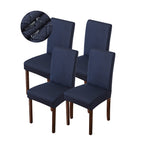 Genina Waterproof Chair Covers For Dining Room Dining Chair Covers Kitchen Parsons Chair Covers (Navy Blue, 4 Pcs)