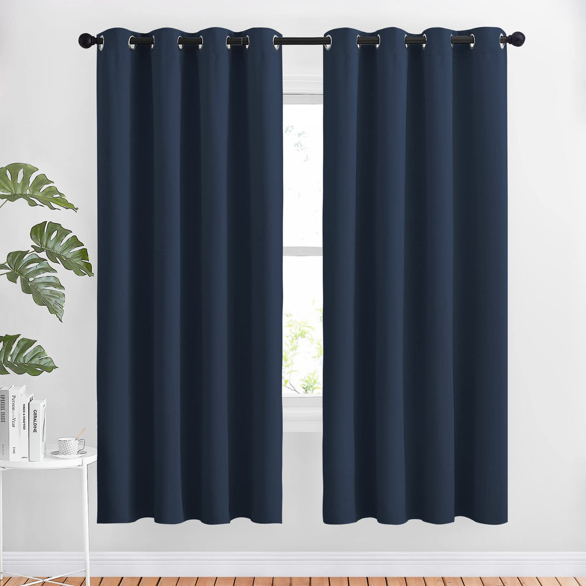 Nicetown Blackout Curtain Panels 72 - Window Treatment Energy Saving Thermal Insulated Solid Grommet Blackout Drapes For Living