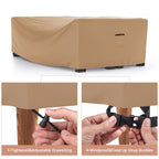 Mrrihand Heavy Duty Patio Furniture Covers, Outdoor Furniture Covers Waterproof Sectional Sofa Set , Patio Table And Chair Set Cover 111'L×74'W×28'H,Brown