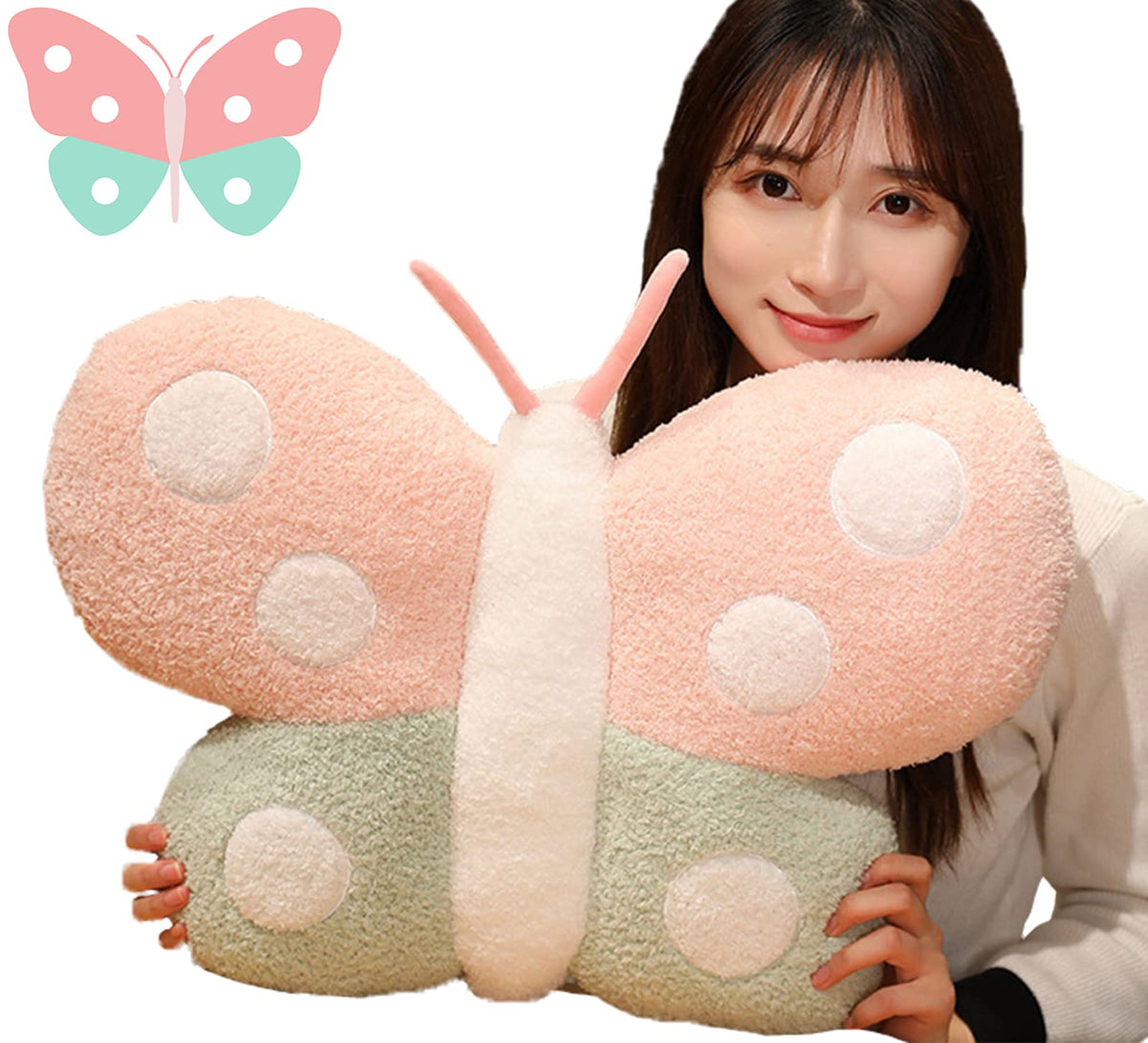 Tongsong Cute Pillow Plush Butterfly Stuffed Animal Stuff Butterfly Plush Pillow Toys Kawaii Soft Butterfly Pillow Hugging Stuff