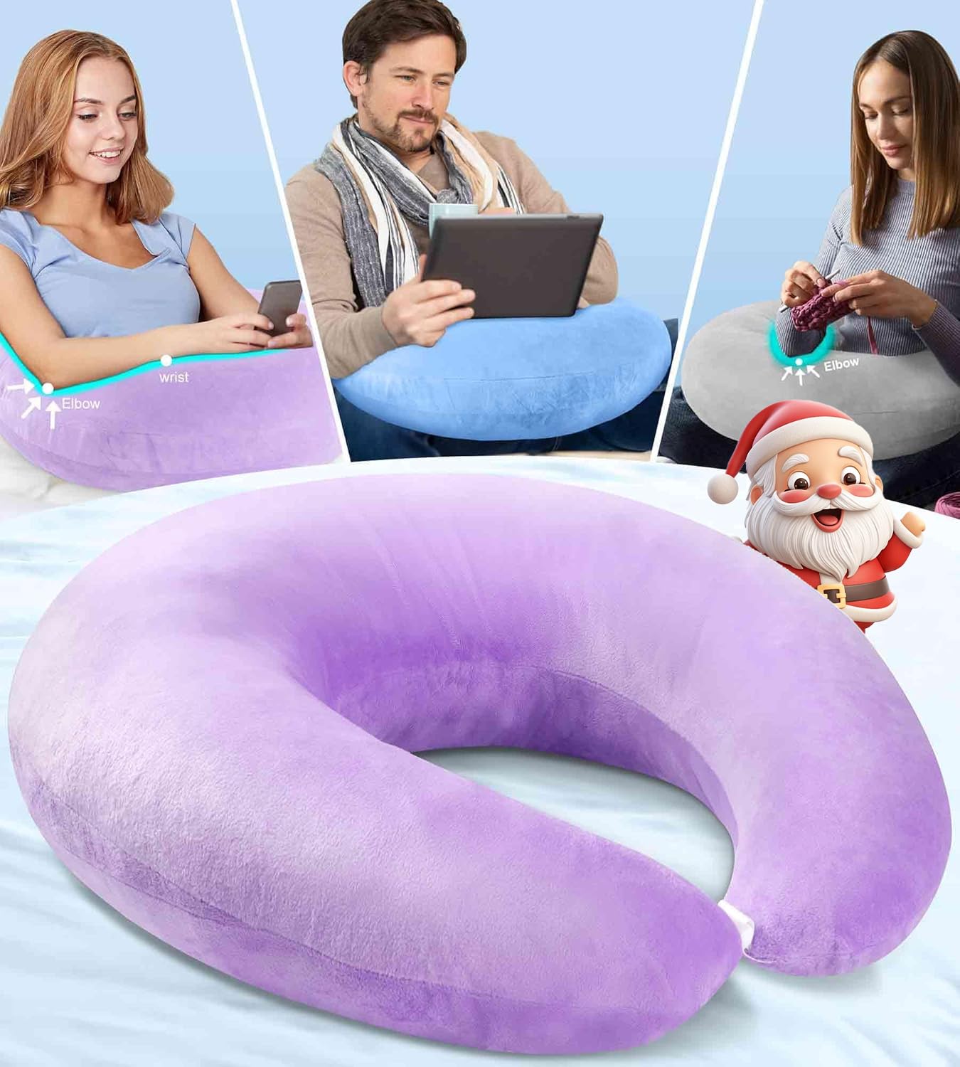 Reading Gaming Pillow Arm Rest For Bed Adult/Kid: Lap Desk Pillow For Sitting In Bed/Sofa/Floor-Compact Arm Support Pillow For R