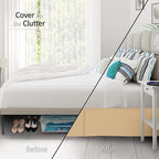 Nestl Gold Bed Skirt Queen Size - Queen Bed Skirt 14 Inch Drop - Brushed Microfiber Bed Skirts - Hotel Quality Pleated Bed Skirt - Shrinkage & Fade Resistant