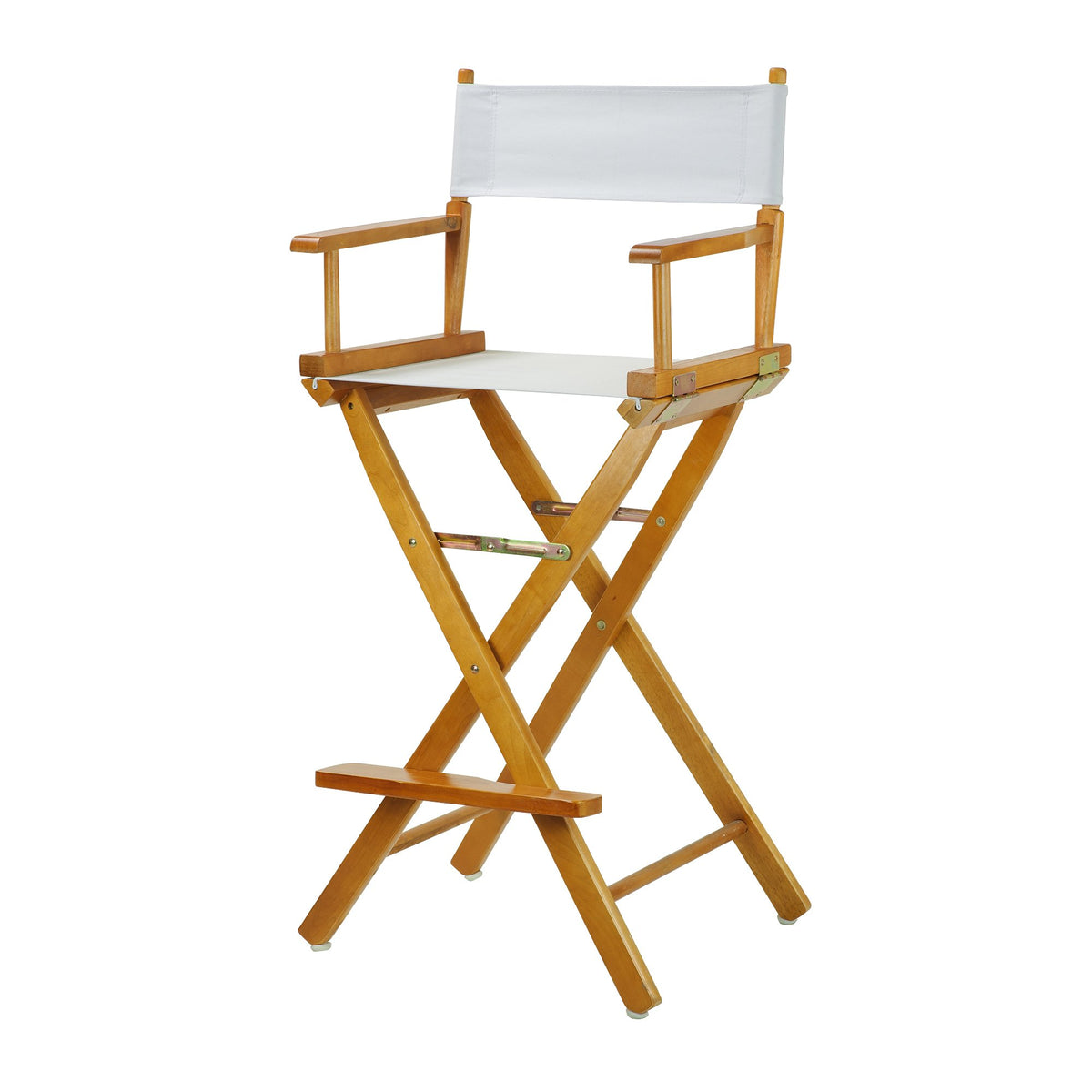 Casual Home 30&quot; Director'S Chair Honey Oak Frame-With White Canvas, Bar Height