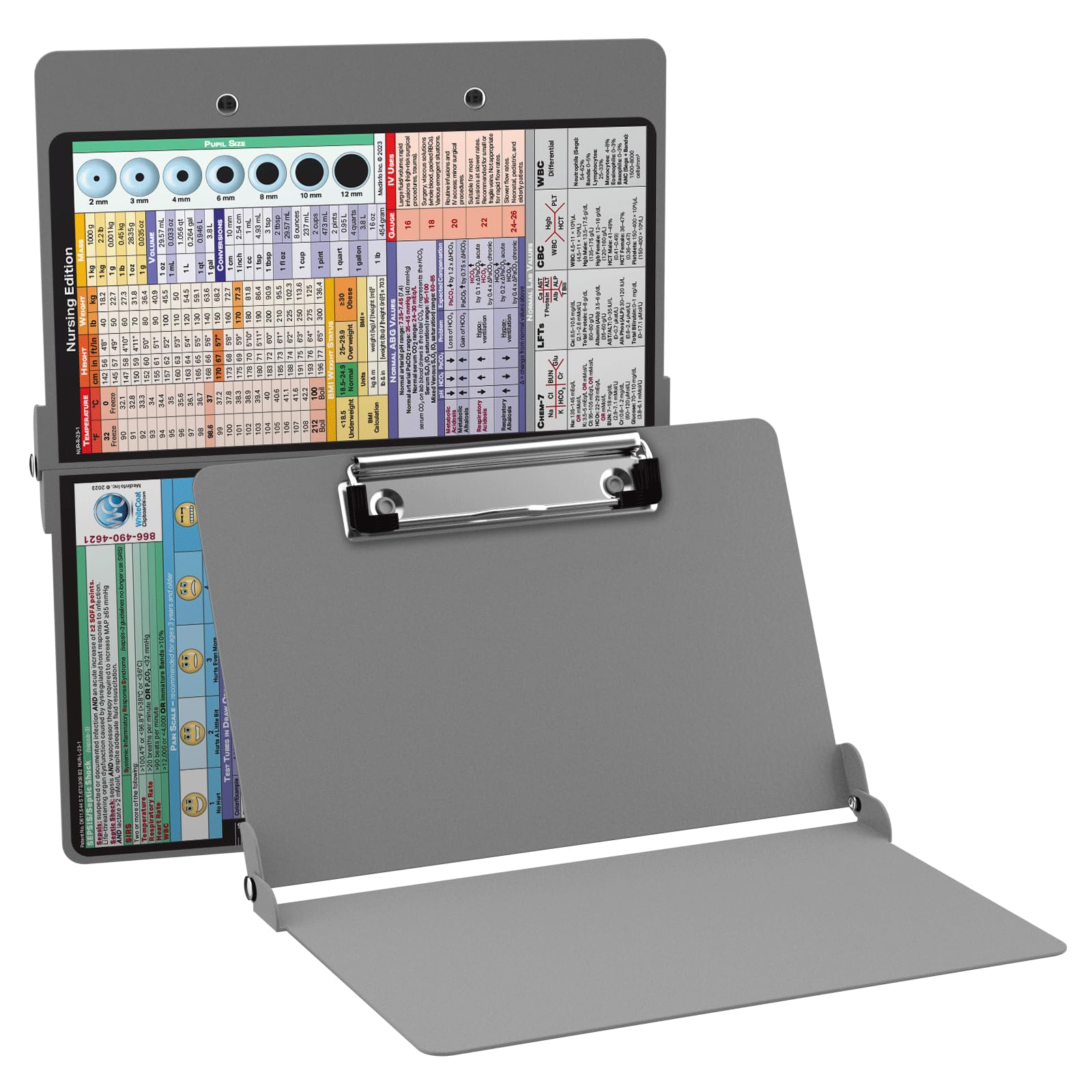 Whitecoat Clipboard - Nursing Edition (Silver, Bi-Fold)
