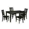 East West Furniture DUWE5-BLK-W 5 Piece Dining Set Includes a Rectangle Dining Room Table and 4 Kitchen Chairs, 36x60 Inch, Black