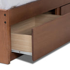 Baxton Studio Wren Modern and Contemporary Walnut Finished 3-Drawer Full Size Platform Storage Bed Frame