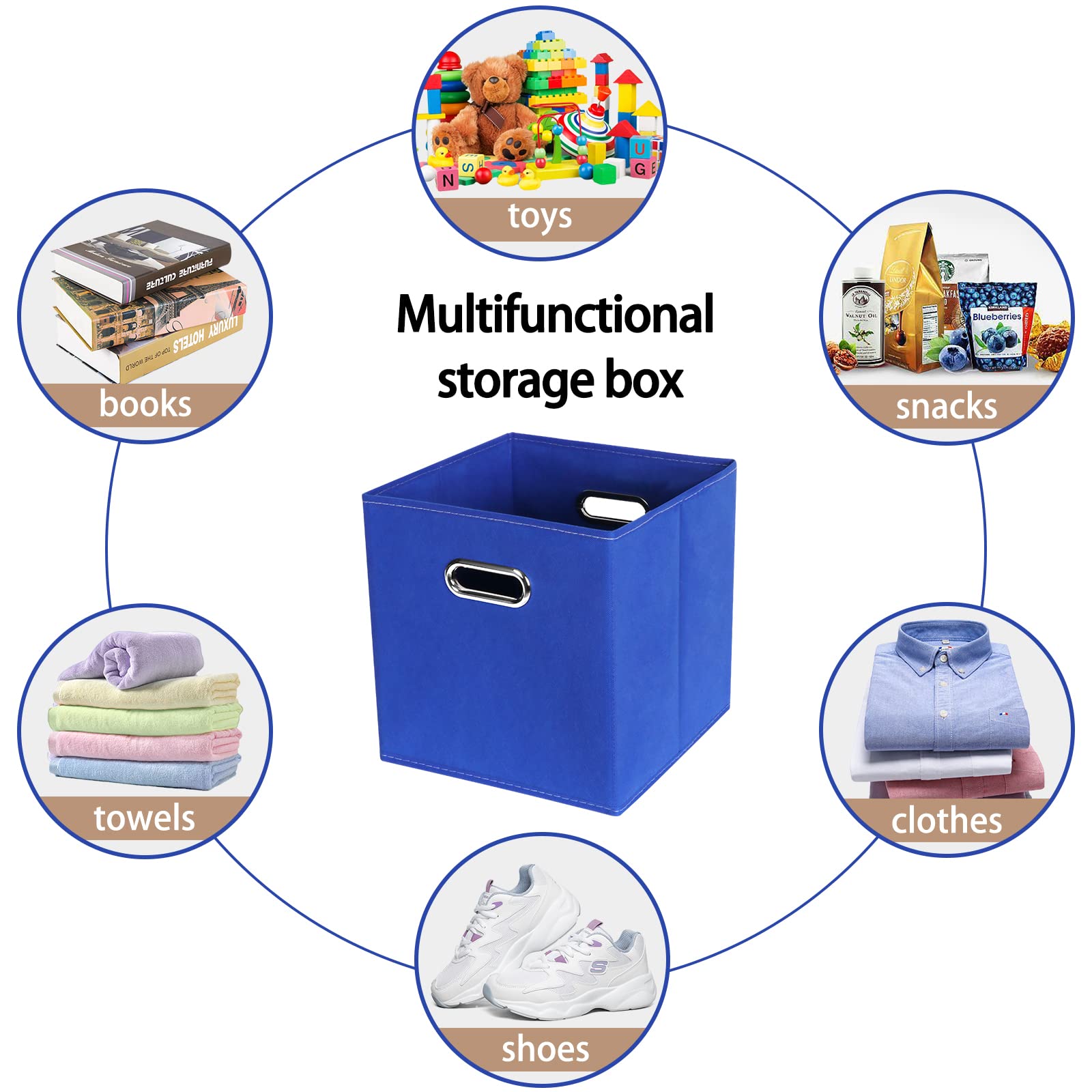 Sevendome Fabric Cloth Storage Bins,Fabric Cube Bins Organizer With Dual Handles Foldable Cube Storage Baskets For Home Bedroom