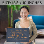 Inspirational Wall Art Canvas Poster For Bedroom, Office, Living Room - Framed Canvas - 10 X 16.5 Inch Motivational Print