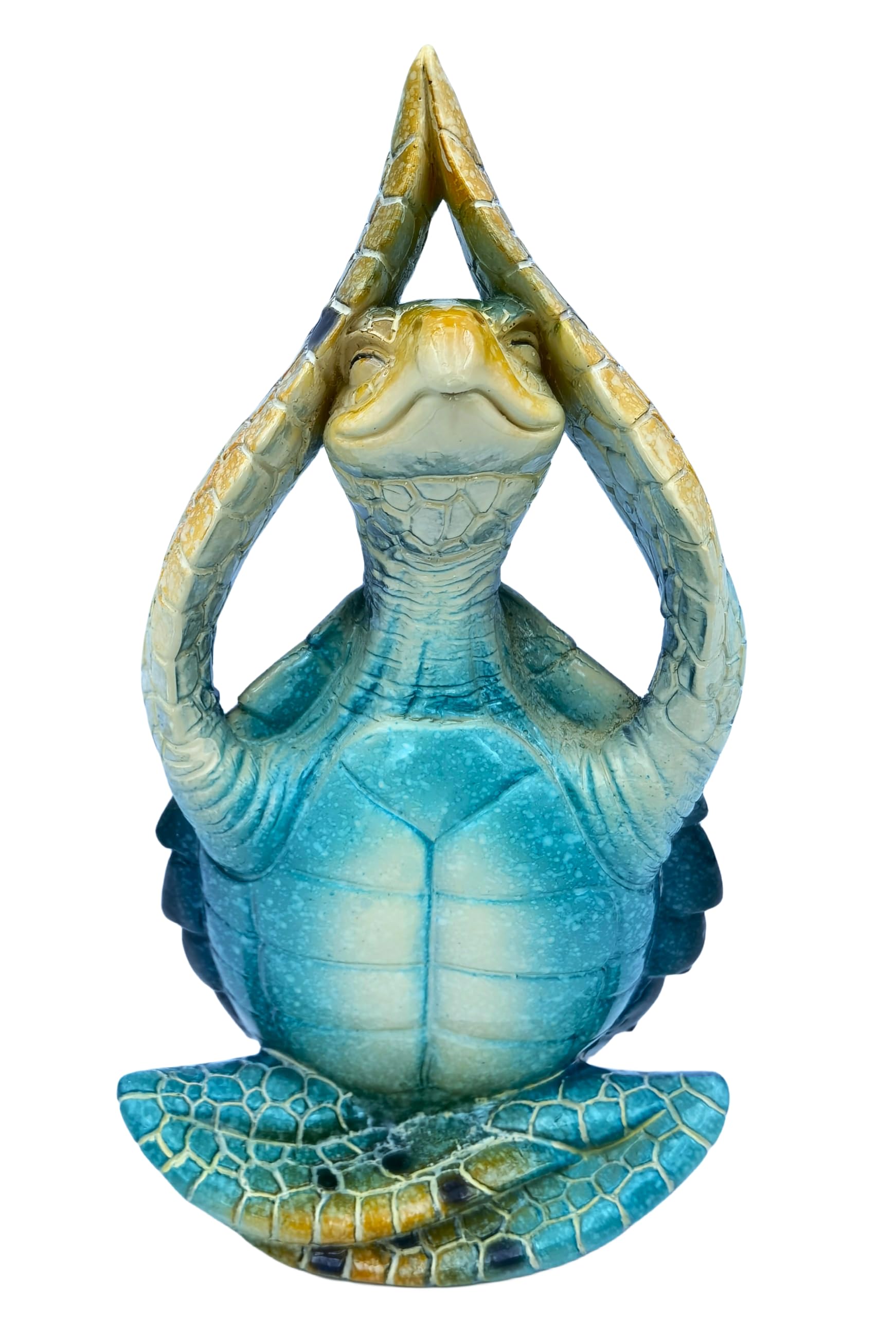 VVGIFTS Sea Turtle Meditation Yoga Decor, Garden Figurine Sea Turtle Meditating Coastal Beach Decorations, Zen Yoga Resin Statue