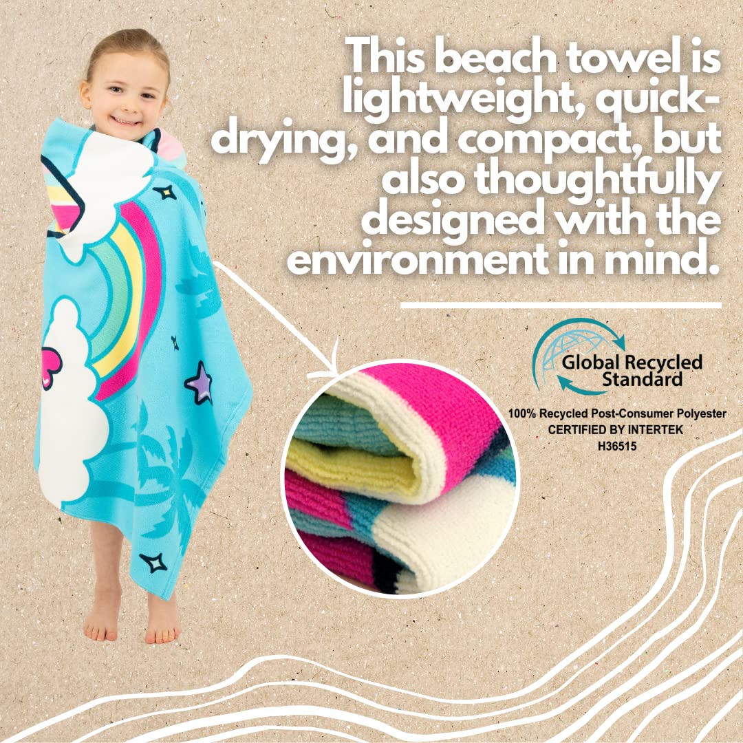 Franco Sanrio Hello Kitty Super Soft Lightweight 100% Recycled Bath/Pool/Beach Towel Made From Recycled Plastic Bottles, 60 In X