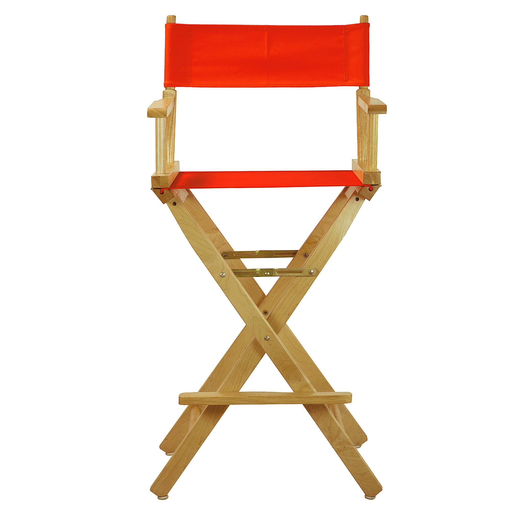 Casual Home 30&quot; Director'S Chair Natural Frame-With Orange Canvas, Bar Height