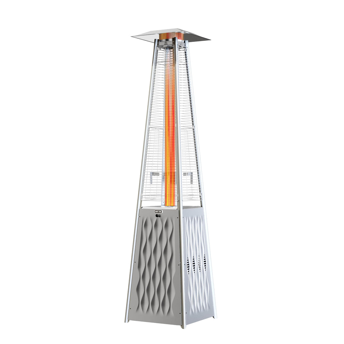 East Oak Pyramid Patio Heater, 48000 Btu Outdoor Flame Patio Heater All Stainless Steel, Quartz Glass Tube Propane Heater, Tripl