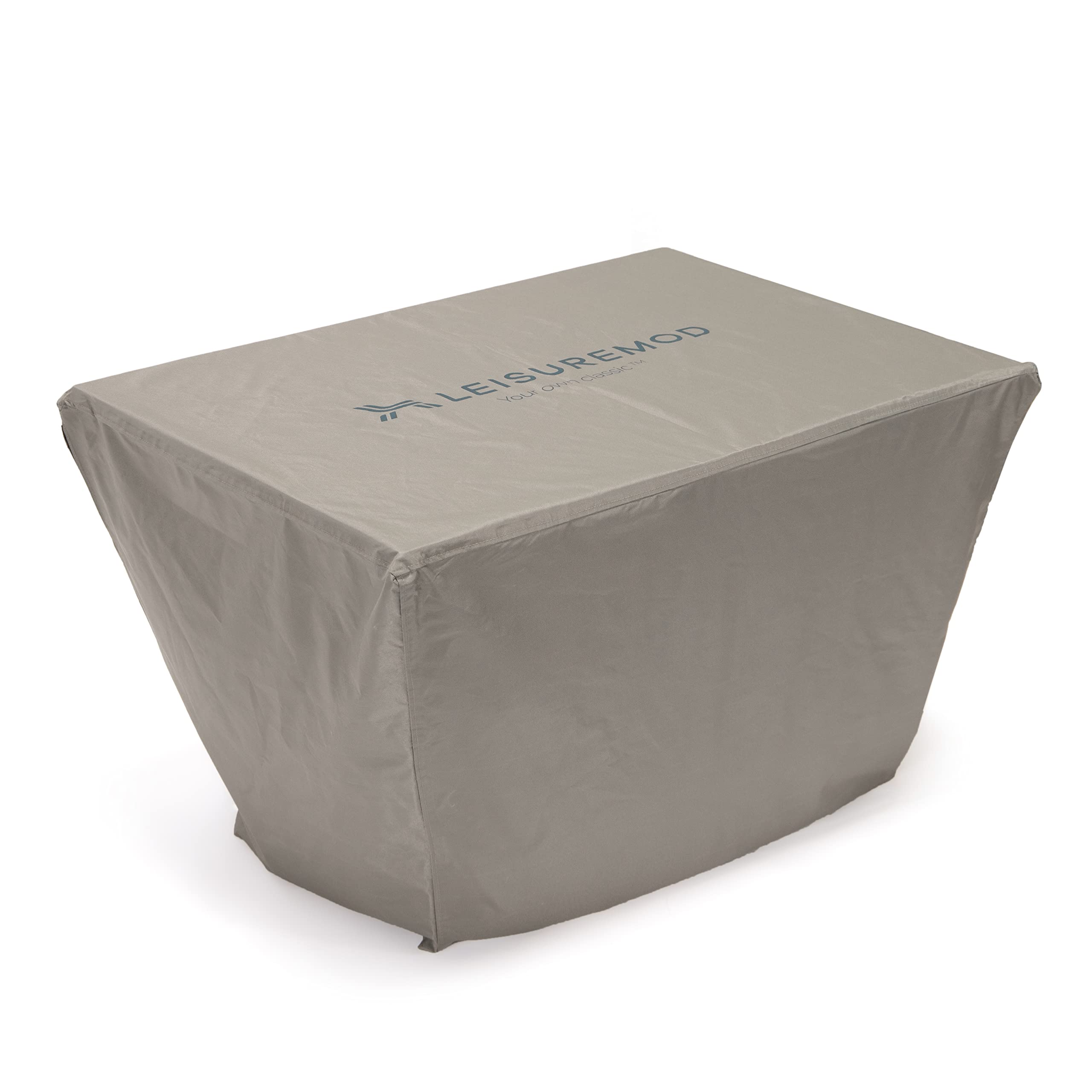 LeisureMod Chelsea Waterproof Heavy Duty Rectangle Patio Fire Pit Table Cover Brown