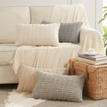 Fancy Homi 4 Packs Neutral Long Lumbar Decorative Throw Pillow Covers 12X24 Inch For Living Room Couch Bed, Boho Home Decor, Sof