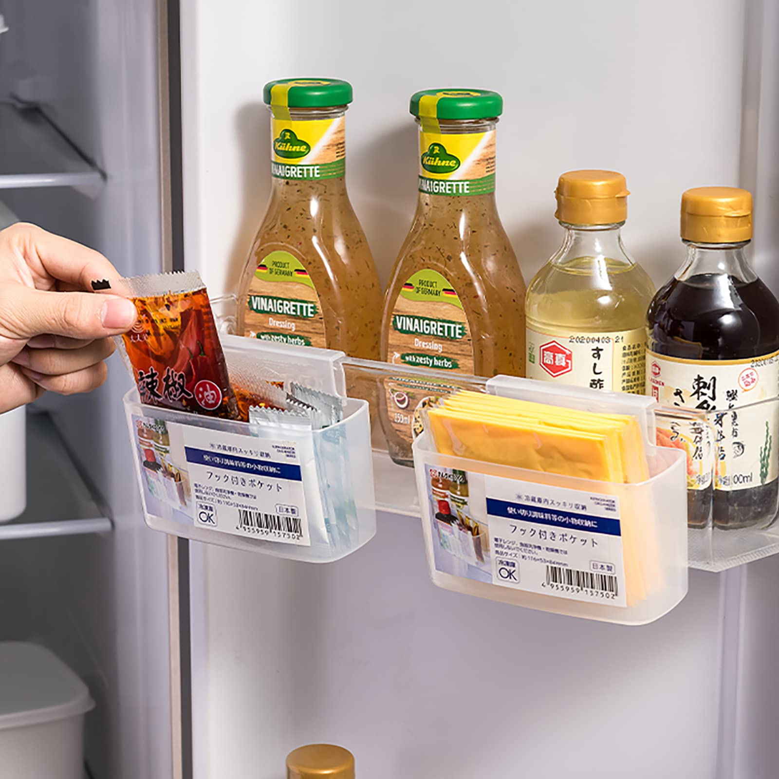 WonLiq 2 Pack-Cheese Slice Holder for Fridge, Refrigerator Side Door Hanging Storage Container Box, Cooking Tools for Kitchen, S