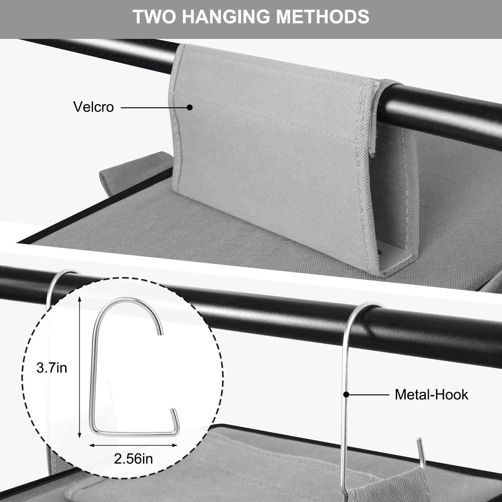 Fixwal 6-Shelf Weekly Hanging Closet Organizer For Kids With 6 Side Pockets, Weekday Kids Clothes Organizers Monday Through Frid