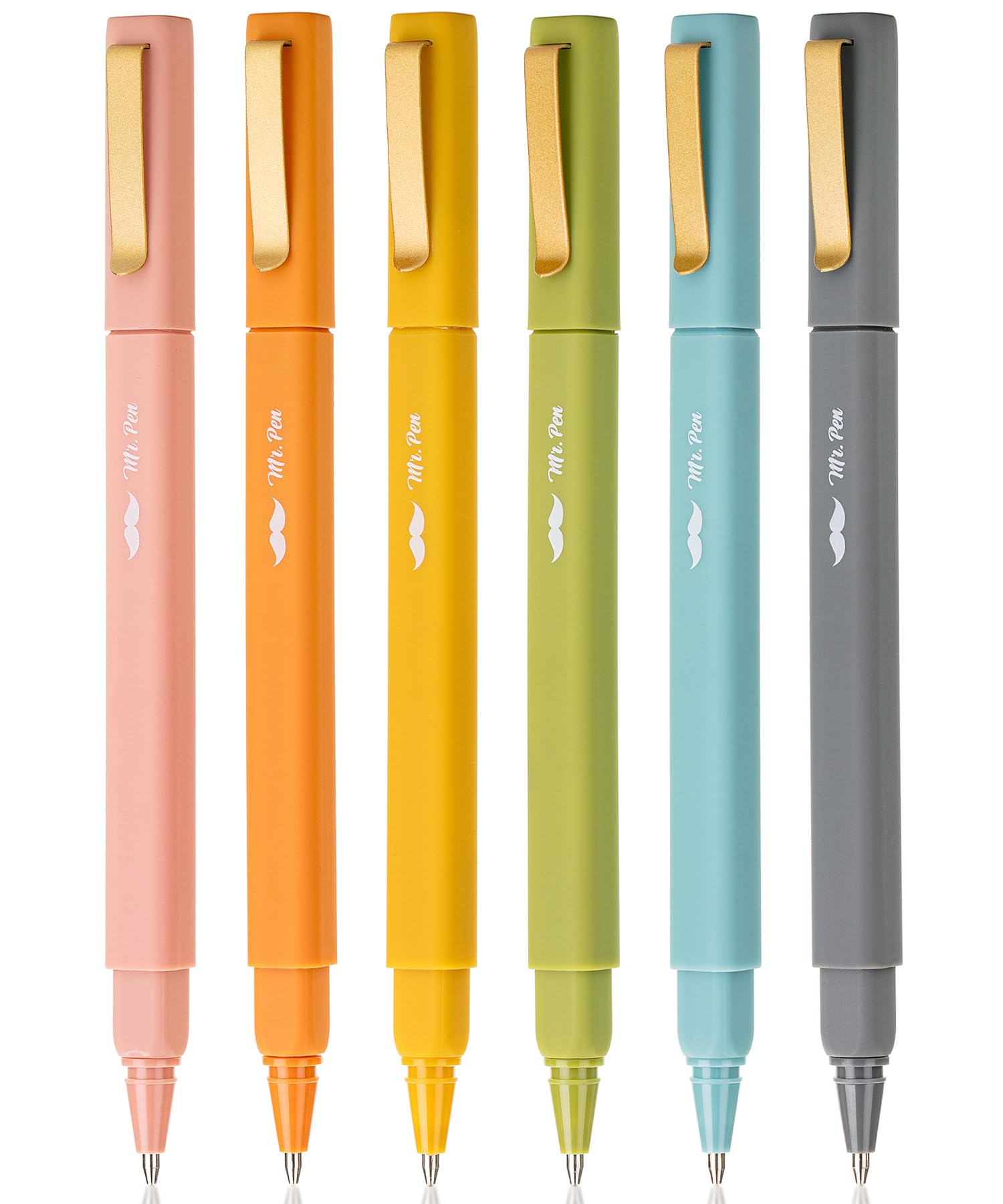 Mr. Pen - Aesthetic 6 Pack, Black Ink, Fast Dry, No Smear Bible Pens No Bleed Through, Fine Point Pens For Note Taking