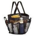 GOMNIK Mesh Shower Caddy Tote Bag with 8 Pockets | Hanging Portable Toiletry Organizer | Quick Dry Bath Bag for College Dorm, Gy