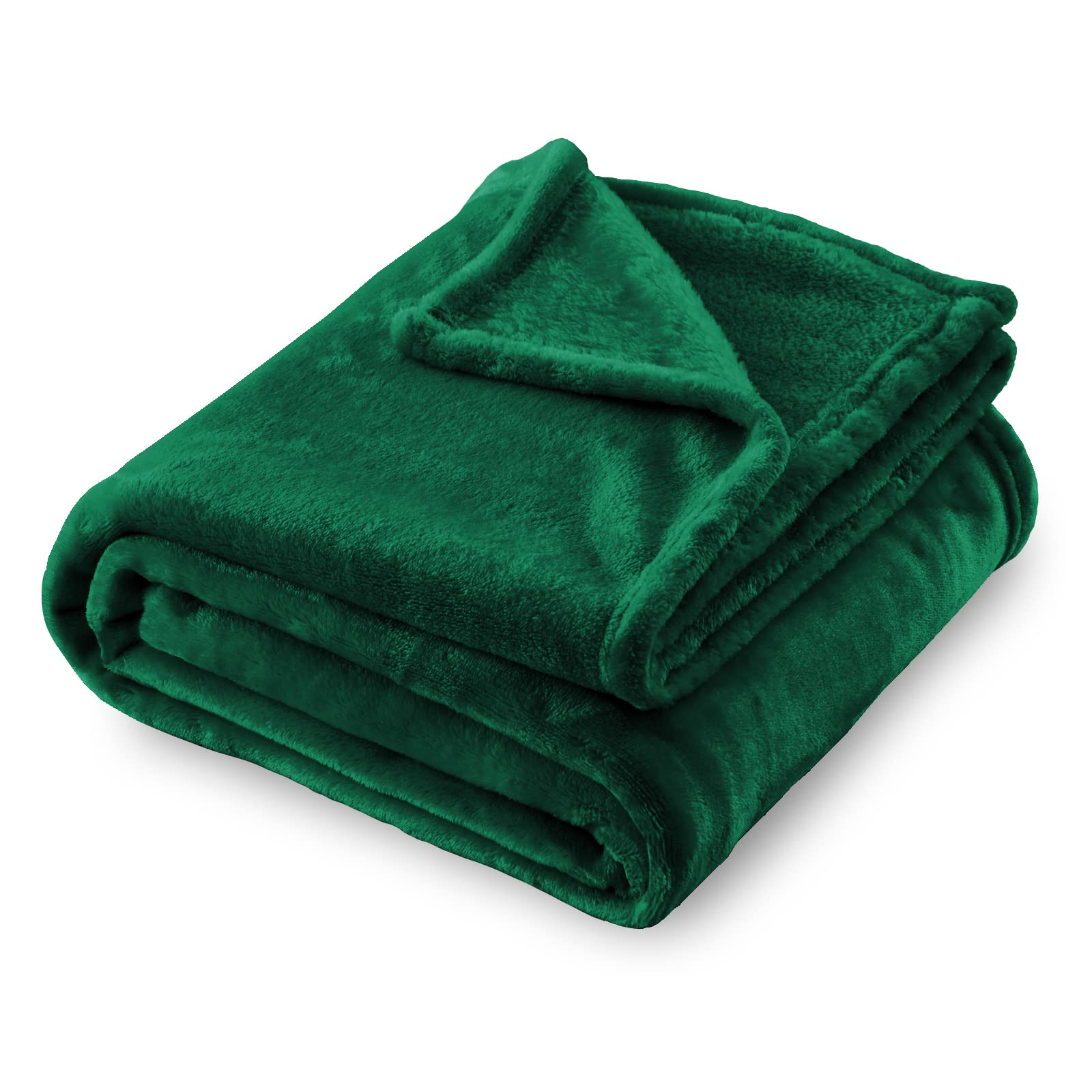 Sochow Flannel Fleece Blanket Queen Size, All Season Lightweight Super Soft Cozy Blanket For Bed Or Couch, Green 90Inch X90''