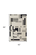 HomeRoots 514402 8 x 10 ft. Ivory & Taupe Wool Abstract Hand Tufted Handmade Rectangle Area Rug, Rectangular