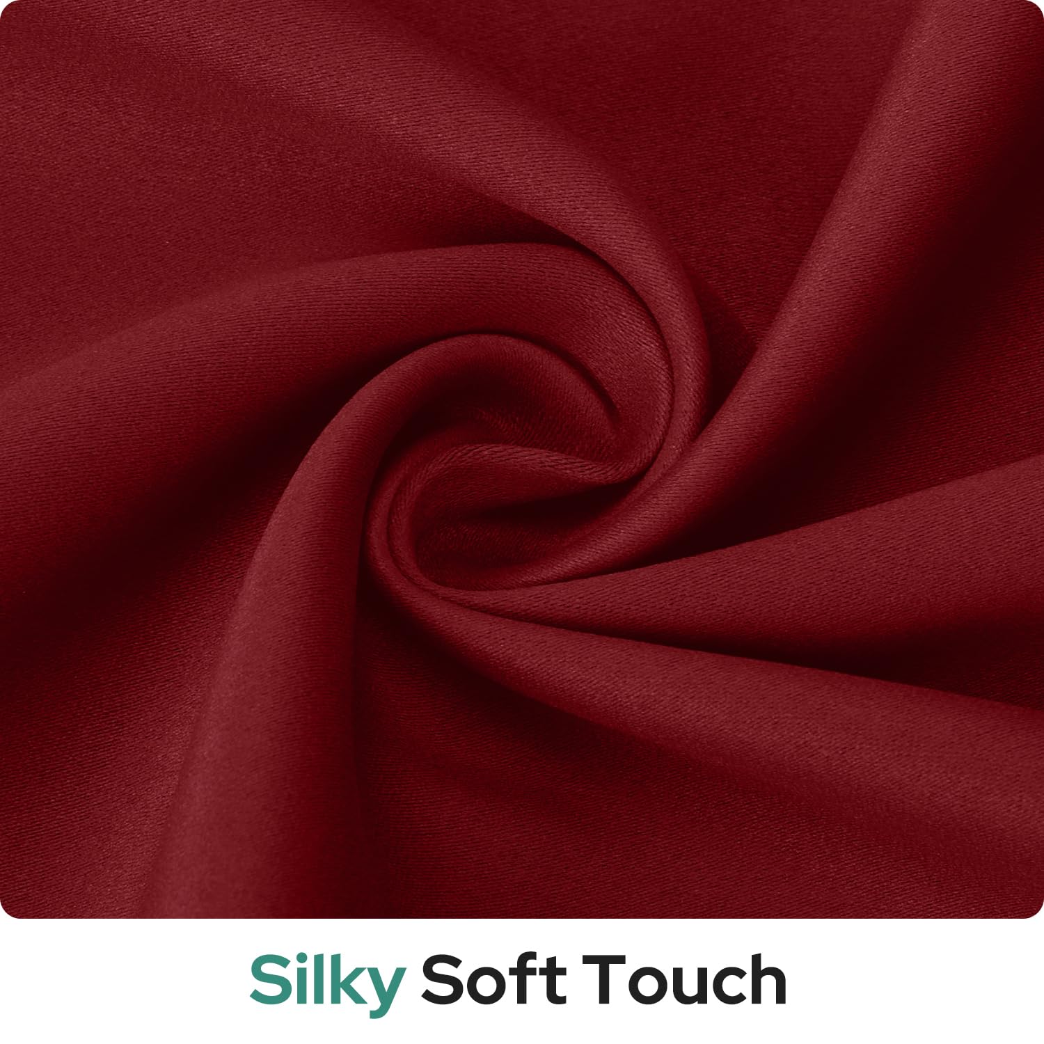 Homeideas 100% Blackout French Door Curtains,Privacy Small Door Curtains For Window, 26 X 12 Inch Shades For Front Window, Thermal Insulated Covering, 1 Panel, Burgundy