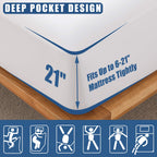 Jamrest 1 Pack Twin Size Waterproof Mattress Protector, Breathable Mattress Cover, Fitted Deep Pocket Mattress Pad Cover Stretch