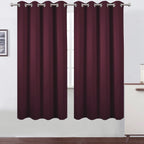 Lemomo 100% Blackout Curtains 52 X 72 Inch/Burgundy Red Curtains 2 Panels With Black Lining Room Darkening Thermal Insulated Bed