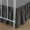 Xuan Dian Bed Skirt King Size Ruffled Bed Skirts With Split Corners, 14 Inch Drop Dust Ruffle Bed Skirt With Platform, Dark Grey
