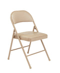 National Public Seating 951 Commercialine Vinyl Padded Folding Chair, Beige(4 Pack)