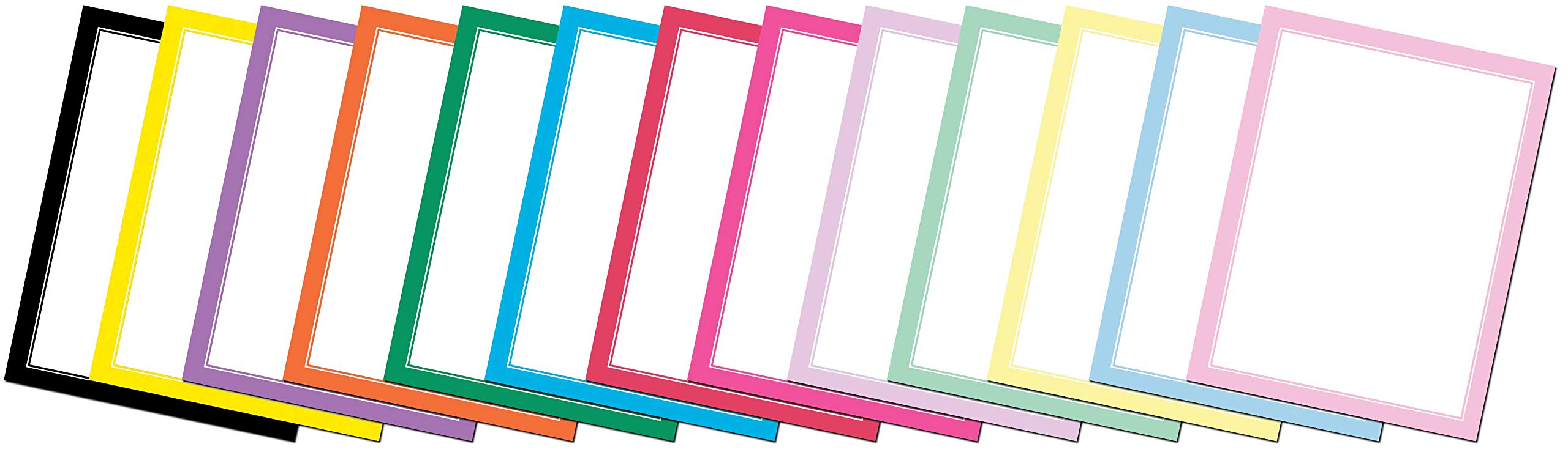 Basic Border Letterhead Laser & Inkjet Printer Paper - Brights (Assorted, 72 Pack)