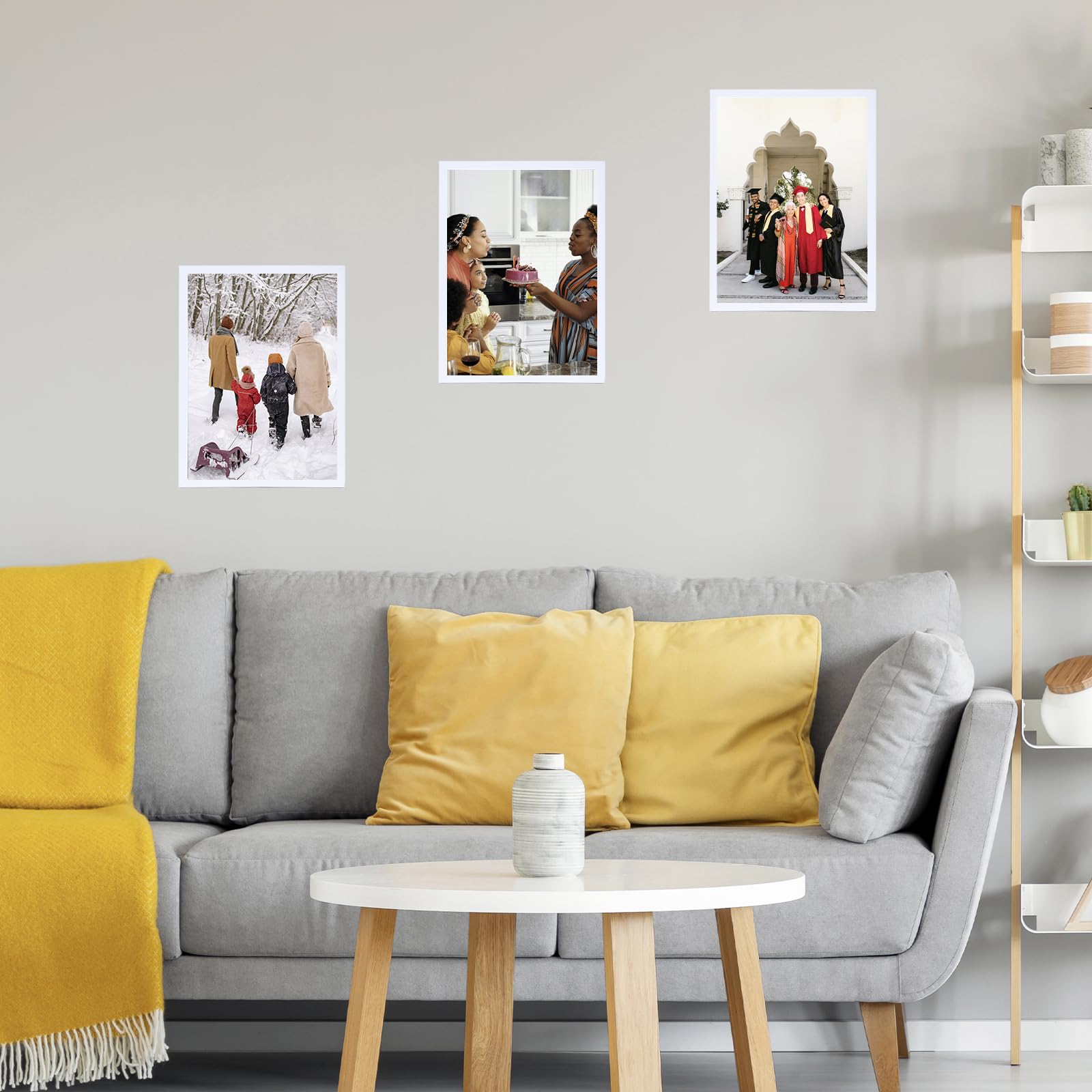 Jcjmy 11X15 White Picture Frame Set Of 6, Horizontal And Vertical Formats For Wall Hanging, 11 X 15 Wall Gallery Poster Photo Fr