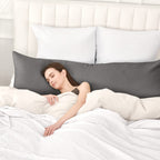 Phf Ultra Soft Waffle Weave Body Pillowcase 20' X 54', No Insert, Breathable & Skin-Friendly Body Pillow Sham With Zipper, Decorative Waffle Weave Body Pillow Cover, Grey