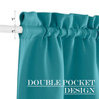 Nicetown Classroom Door Window Covers - Thermal Insulated Rod Pocket Blackout Privacy French Door Panel For Kitchen, Front Door Curtains For Small Window, 30 W X 72 L, Peacock Teal, 1 Panel