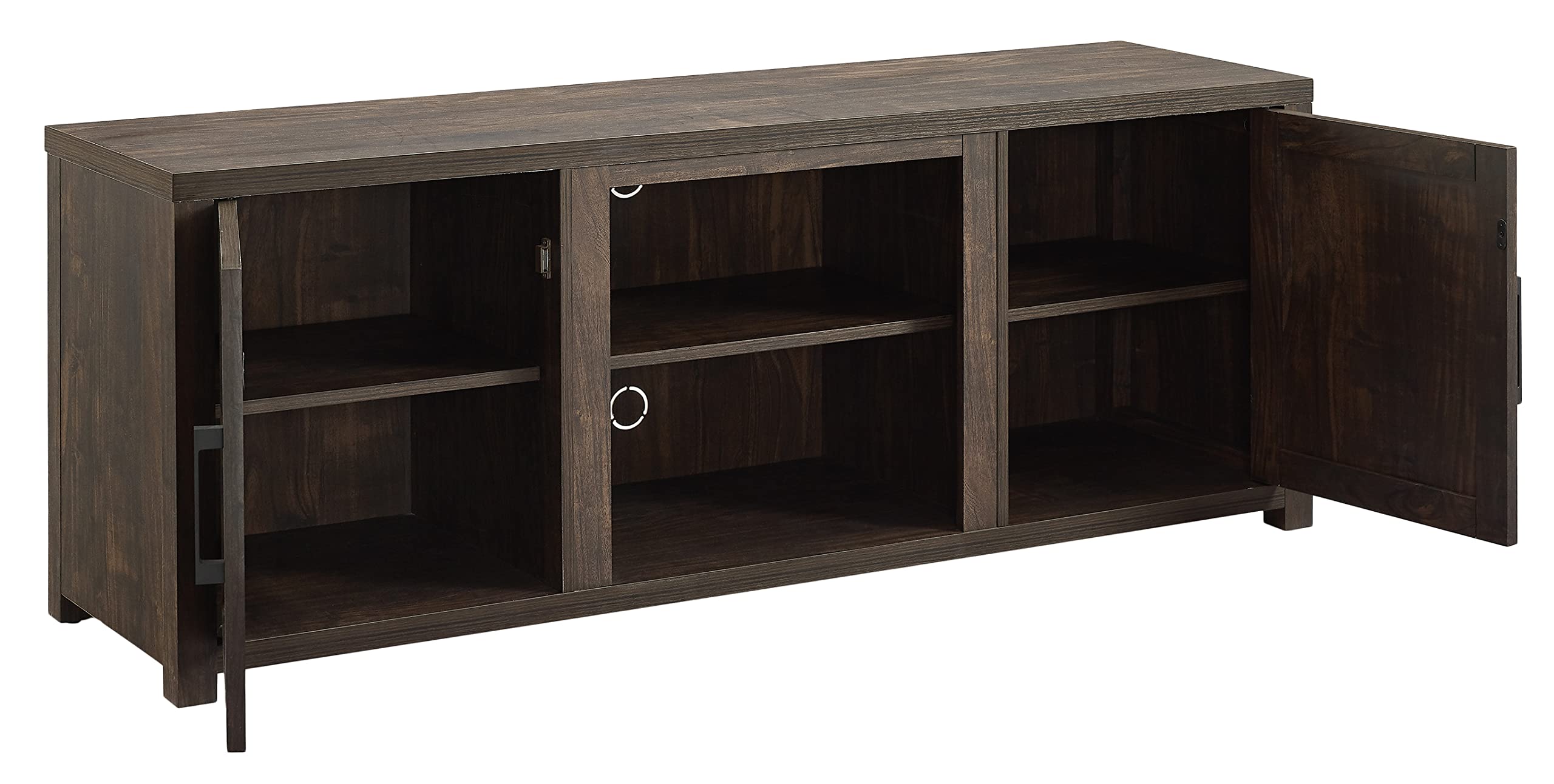 Crosley Furniture Gordon Low Profile TV Stand for 65+ inch TVs, Entertainment Center with Storage Shelves, Dark Walnut