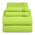 Hearth & Harbor Twin Xl Size Sheets - 3 Piece Bed Sheet Set, Hotel Luxury Double Brushed Bed Sheets - Extra Soft Bedding Sheets & Pillowcases, Twin Xl, Garden Green