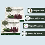 Lemongrass Incense Cones - Total 20 Cone Incense - Dual Pack Of 10 Insence Cones - Incense Cones Scented - Cone Incense Scents -