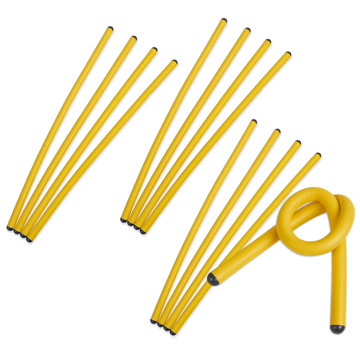 Andalus Twist Rubber Ties, Yellow, 17-Inch Long, Reusable Twist Tie, Holds Up To 110 Pounds (12 Pack)