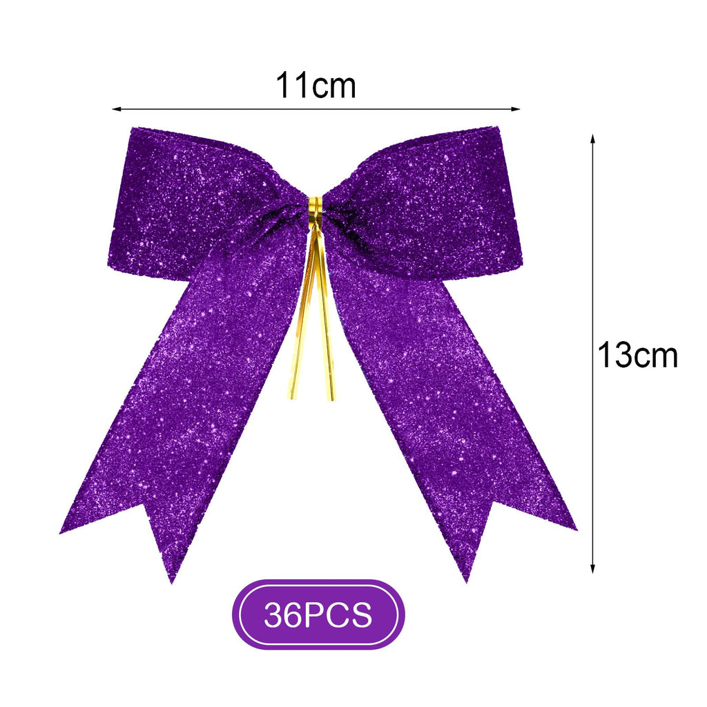 Sumind 36 Pieces Glitter Bow Tie Ribbon Twist Tie Bows For Treat Bags Gift Wrapping Basket Wedding Shower Birthday Valentine'S D