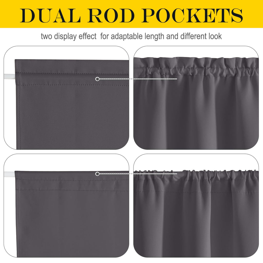 Nicetown Grey Curtains For Sliding Glass Door,80 Inch Length/Long, Thermal Insulated Rod Pocket Single Curtain Panel, Room Darkening Blackout Door Curtains For Bedroom/Doorway Living Cabin, 25' Wide