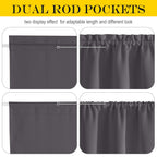 Nicetown Grey Curtains For Sliding Glass Door,80 Inch Length/Long, Thermal Insulated Rod Pocket Single Curtain Panel, Room Darkening Blackout Door Curtains For Bedroom/Doorway Living Cabin, 25' Wide