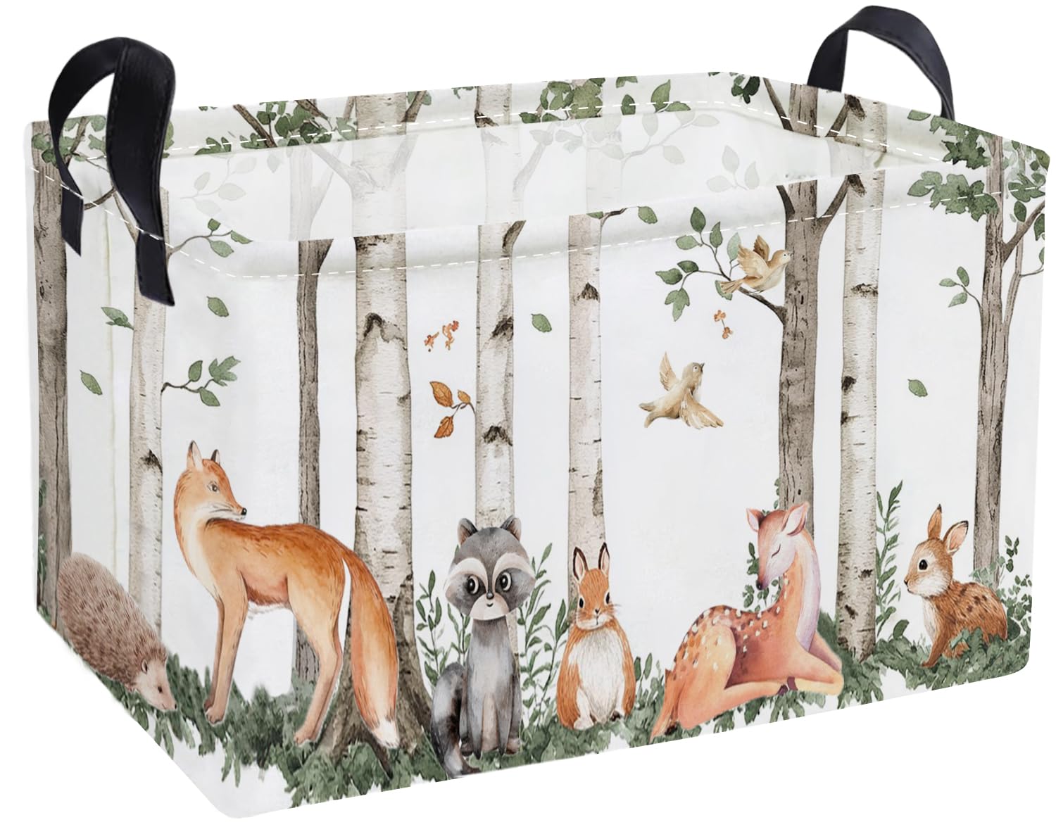 Essme Rectangular Animal Baskets,Kids Storage Box,Cute Basket for Kids with Handles for Room Decor, Book Bins,Shelf Basket.(Tree