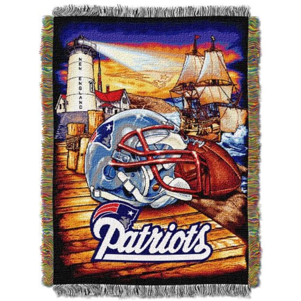 Northwest Nfl New England Patriots Unisex-Adult Woven Tapestry Throw Blanket, 48'' X 60'', Home Field Advantage