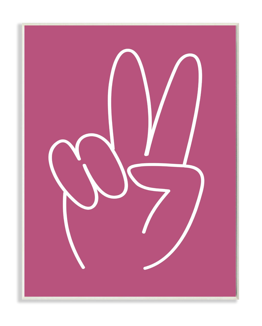 Stupell Home D  cor Peace Sign Pink and White Wall Plaque Art, 10 x 0.5 x 15, Proudly Made in USA