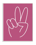 Stupell Home D  cor Peace Sign Pink and White Wall Plaque Art, 10 x 0.5 x 15, Proudly Made in USA