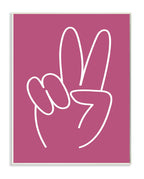 Stupell Home D  cor Peace Sign Pink and White Wall Plaque Art, 10 x 0.5 x 15, Proudly Made in USA