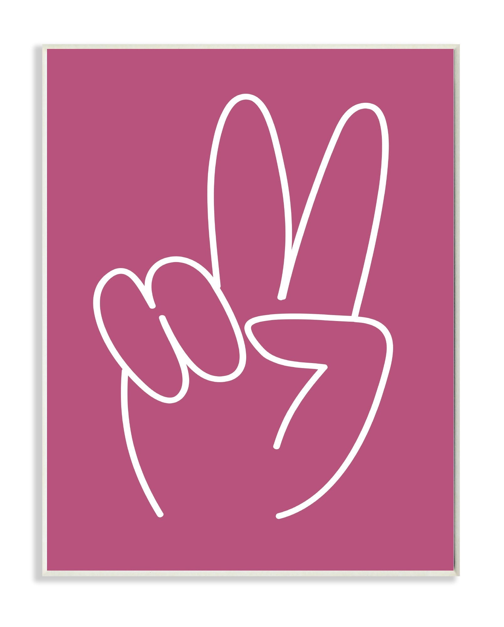 Stupell Home D  cor Peace Sign Pink and White Wall Plaque Art, 10 x 0.5 x 15, Proudly Made in USA