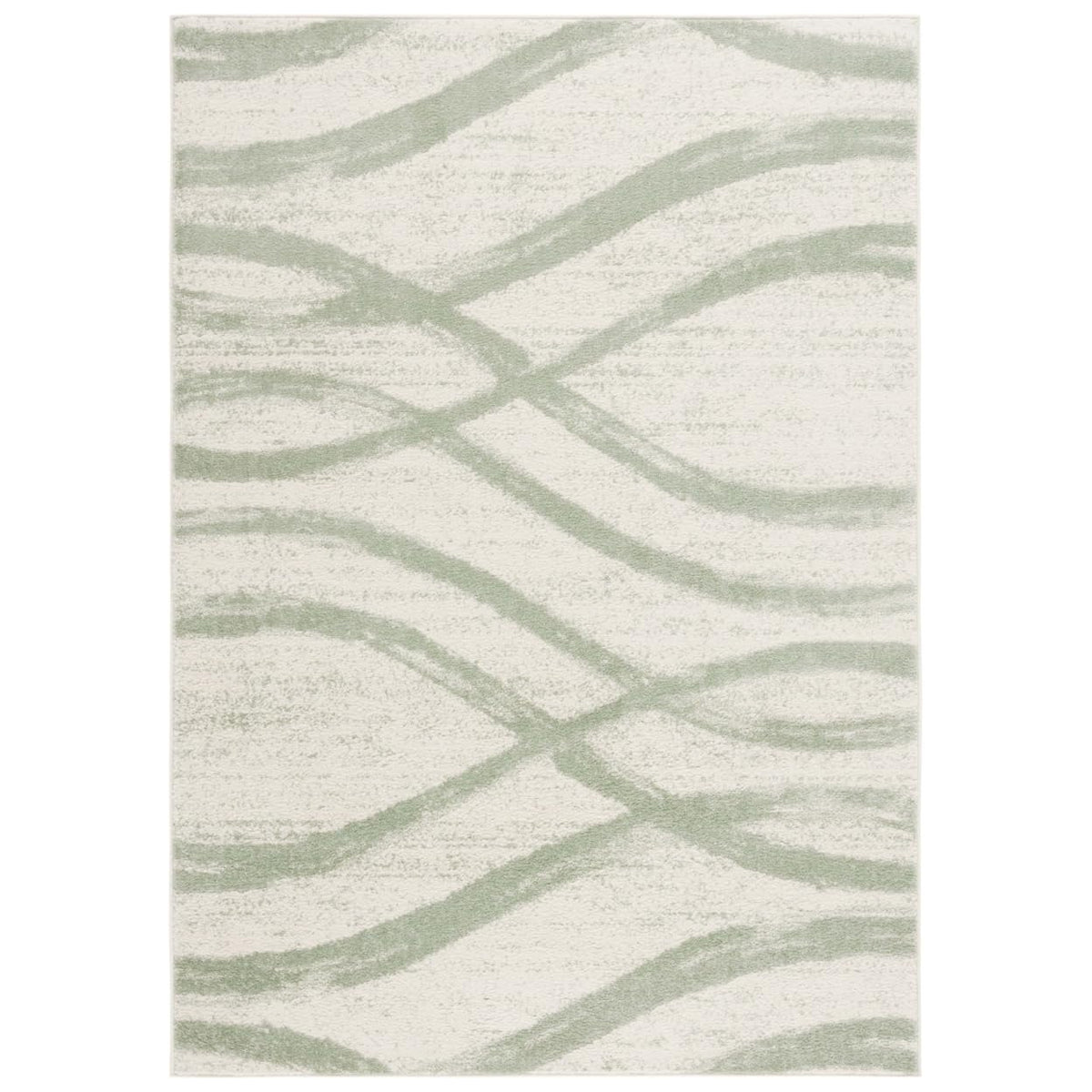 Safavieh Adirondack Collection Area Rug - 6' x 9', Ivory & Sage, Modern Wave Distressed Design, Non-Shedding & Easy Care, Ideal 